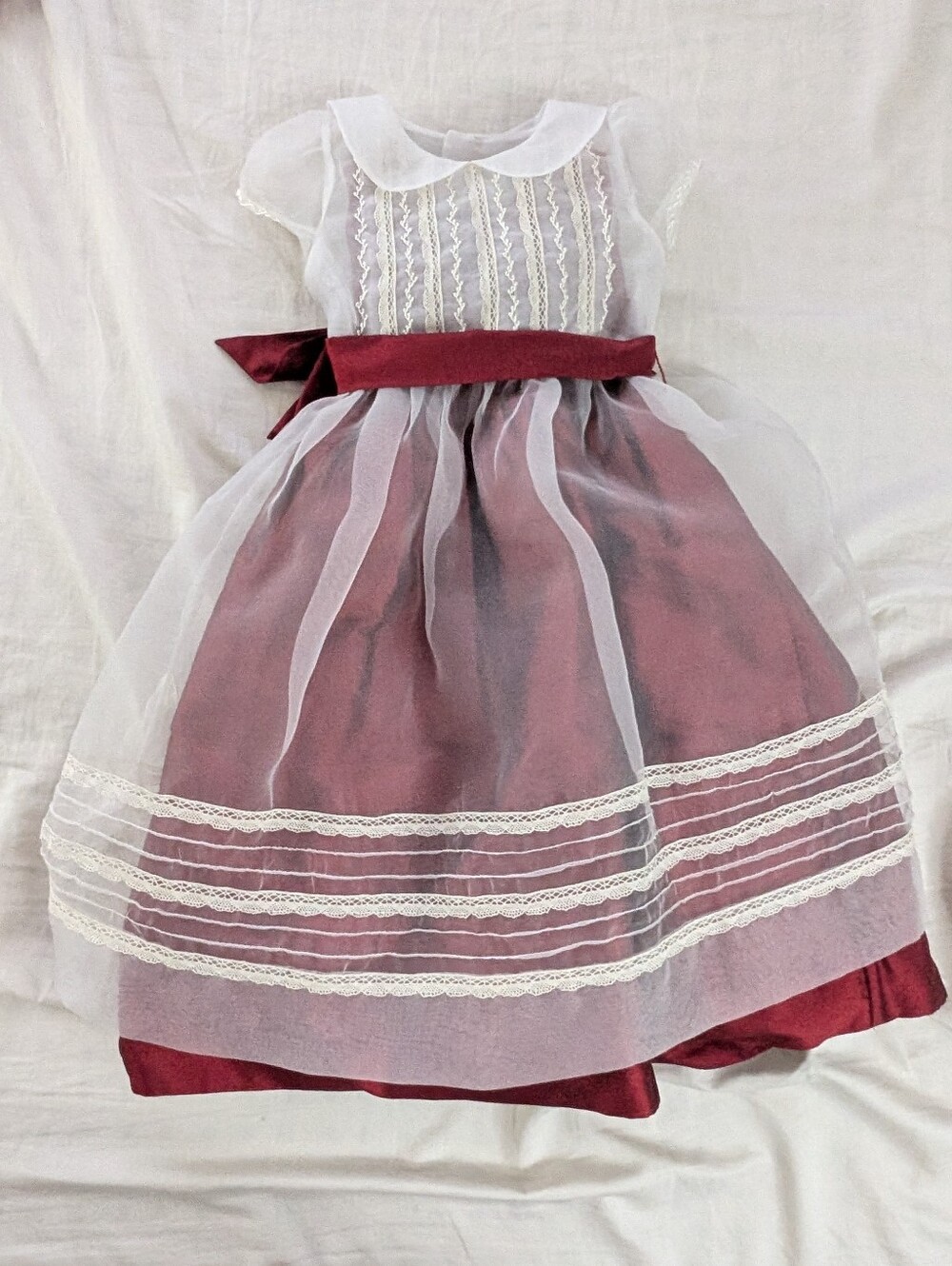 Rare Isabel Garreton Girl's Silk Holiday Party Dress, Size 3, Made In Chile